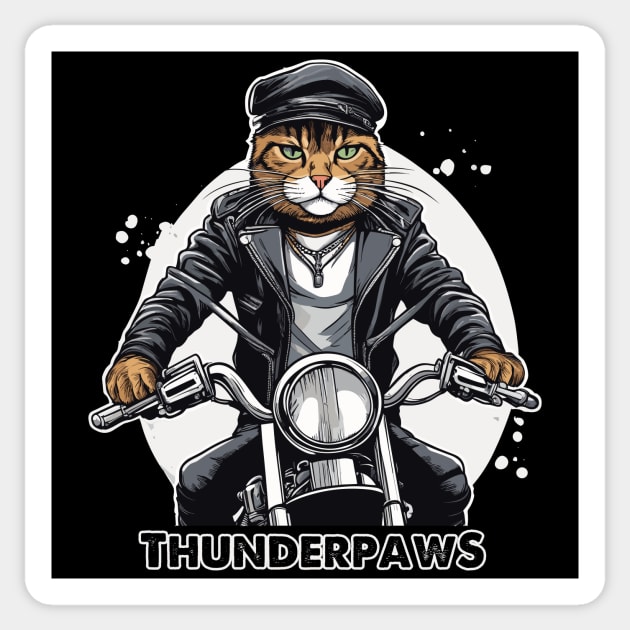 Thunderpaws Biker Cat Sticker by Kingrocker Clothing